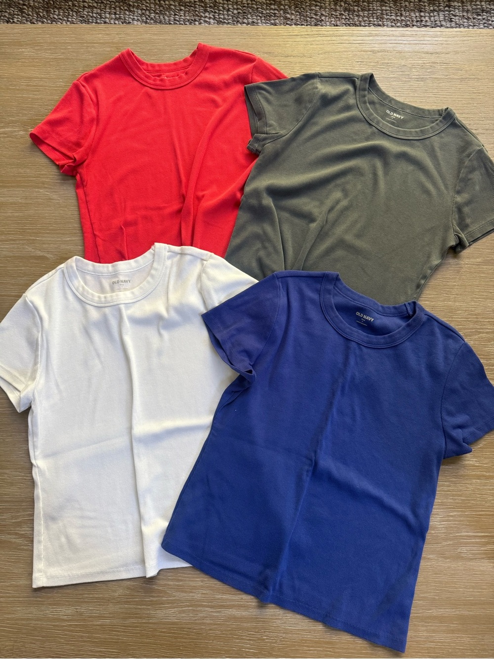 Old Navy women’s crewneck short sleeve ribbed T-Shirts top lot x4 size large